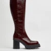 Miista Dulce Burgundy Tall Boots -Shoes Promotion Shop E8 dulce burgundy tall boots 01