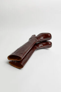 Miista Donna Crinkle Brown Tall Boots -Shoes Promotion Shop Miista donna crinkle brown tall boots 03