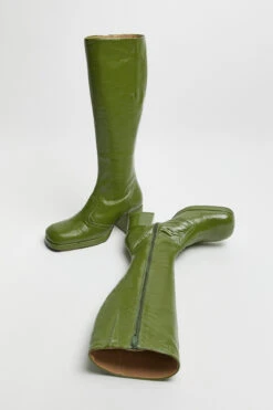 Miista Donna Green Tall Boots -Shoes Promotion Shop Miista donna green tall boots 02